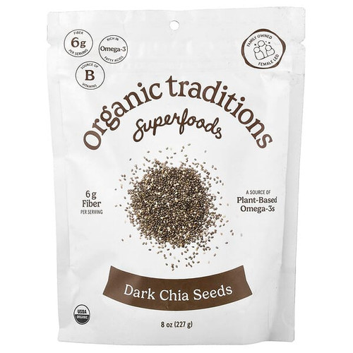 <img alt="Organic Traditions, Superfoods, Dark Chia Seeds, 8 oz (227 g)" title="Organic Traditions, Superfoods, Dark Chia Seeds, 8 oz (227 g),"