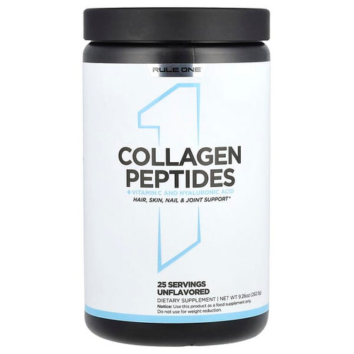 <img alt="Rule One Proteins, Collagen Peptides + Vitamin C and Hyaluronic Acid, Unflavored, 9.26 oz (262.5 g)" title="Rule One Proteins, Collagen Peptides + Vitamin C and Hyaluronic Acid, Unflavored, 9.26 oz (262.5 g),"
