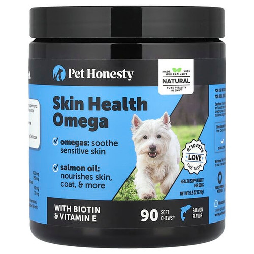 <img alt="Pet Honesty, Skin Health Omega, For Dogs, Salmon, 90 Soft Chews, 9.5 oz (270 g)" title="Pet Honesty, Skin Health Omega, For Dogs, Salmon, 90 Soft Chews, 9.5 oz (270 g),"