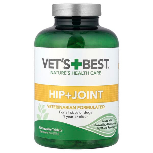 <img alt="Vets Best, Hip + Joint, For All Dogs, 1 Year or Older, 90 Chewable Tablets, 9.2 oz (261 g)" title="Vets Best, Hip + Joint, For All Dogs, 1 Year or Older, 90 Chewable Tablets, 9.2 oz (261 g),"
