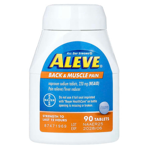 <img alt="Aleve, Naproxen Sodium Tablets, Back & Muscle Pain, 220 mg, 90 Tablets" title="Aleve, Naproxen Sodium Tablets, Back & Muscle Pain, 220 mg, 90 Tablets,"