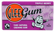 3 PACK of Glee Gum All Natural Chewing Gum Triple Berry -- 16 Pieces