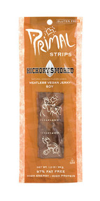 3 PACK of Primal Spirit Foods Primal Strips Meatless Vegan Jerky Hickory Smoked -- 1 oz