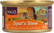 Halo Purely For Pets, Spots Stew Grain Free for Cats,  Chicken Shrimp & Crab Recipe - 3 oz