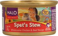 Halo Purely For Pets, Spots Stew Grain Free for Cats,  Wholesome Chicken and Beef Recipe - 3 oz