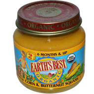 Earths Best, Organic Baby Food, Corn & Butternut Squash, Stage 2, 6 Months & Up, 4 oz (113 g)
