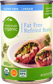 3 PACK of Simple Truth Organic Fat Free Refried Beans -- 16 oz