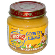 Earths Best Organic Baby Food Stage 2 Chicken and Brown Rice - 4 oz