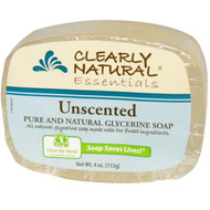 3 PACK OF Clearly Natural, Essentials, Pure and Natural Glycerine Soap, Unscented, 4 oz (113 g)