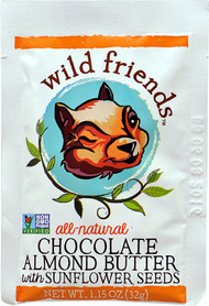 Wild Friends, Almond Butter with Sunflower Seeds Squeeze Pack,  Chocolate - 1.15 oz
