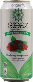 Steaz Green Tea Soda, Organic Iced Green Tea,  Blueberry Pomegranate - 16 fl oz