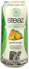 Steaz Green Tea Soda, Zero Calorie Iced Green Tea,  Peach Mango - 16 fl oz