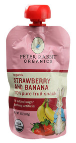 3 PACK of Peter Rabbit Organics Fruit Puree Strawberry and Banana -- 4 oz