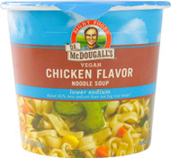 3 PACK of Dr. McDougalls Lower Sodium Vegan Soup Cup Chicken Noodle -- 1.4 oz