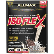 ALLMAX Nutrition, Isoflex, 100% Ultra-Pure Whey Protein Isolate (WPI Ion-Charged Particle Filtration), Cookies & Cream, 1 Sample Serving, 1.06 oz (30 g)