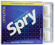 Xlear Spry Dental Defense Gum  Natural Peppermint - 12 Pieces