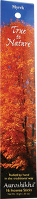 3 PACK of Auroshikha True to Nature Incense Myrrh -- 16 Sticks