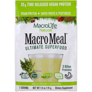 Macrolife Naturals, Macromeal Ultimate Superfood, Vanilla Protein + Superfoods, 1.4 oz (41 g)