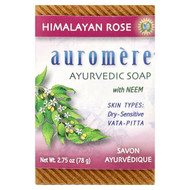 <img alt="Auromere, Ayurvedic Bar Soap with Neem, Himalayan Rose, 2.75 oz (78 g)" title="Auromere, Ayurvedic Bar Soap with Neem, Himalayan Rose, 2.75 oz (78 g),027275400069"