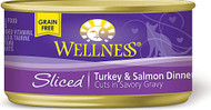 3 PACK of Wellness Canned Cat Food Grain Free Sliced Turkey Salmon -- 5.5 oz