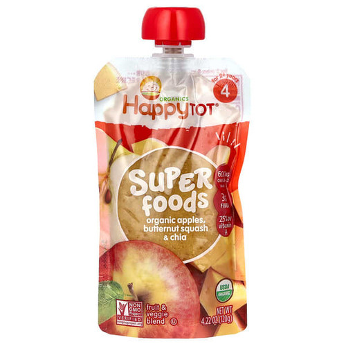 <img alt="3 PACK of Happy Family Organics, Happy Tot, Superfoods, For 2+ Years, Organic Apples, Butternut Squash, & Chia, 4.22 oz (120 g)" title="3 PACK of Happy Family Organics, Happy Tot, Superfoods, For 2+ Years, Organic Apples, Butternut Squash, & Chia, 4.22 oz (120 g),852697001309"