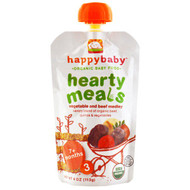 3 PACK OF Happy Family Organics, Happy Baby, Stage 3, Organic Vegetable & Beef Medley with Quinoa, 7+ Months, 4 oz (113 g)