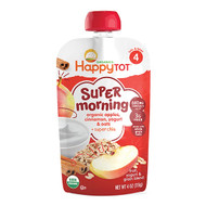 3 PACK of Happy Family Organics, Happy Tot, Stage 4, Super Morning, Fruit, Yogurt & Grain Blend, Organic Apples, Cinnamon, Yogurt & Oats, 4 oz (113 g)