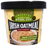 McCanns Irish Oatmeal, Quick & Easy Steel Cut, Apple Cinnamon, 1.9 oz (54 g)