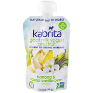 Kabrita, Goat Milk Yogurt and Fruit, Banana & Natural Vanilla Bean with Pear, 3.5 oz (99 g)