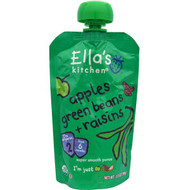 Ellas Kitchen, Apples Green Beans + Raisins, Super Smooth Puree, 3.5 oz (99 g)