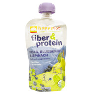 3 PACK of Happy Family Organics, Happytot, Fiber & Protein, Organic Pears, Blueberries & Spinach, 4 oz (113 g)