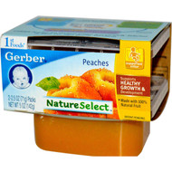 Gerber, 1st Foods, NatureSelect, Peaches, 2 Pack, 2.5 oz (71 g) Each