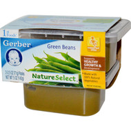 Gerber, 1st Foods, NatureSelect, Green Beans, 2 Packs, 2.5 oz (71 g) Each