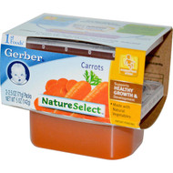 Gerber, 1st Foods, NatureSelect, Carrots, 2 Packs, 2.5 oz (71 g) Each