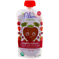 Plum Organics, Tots, Mighty Colors, Red, Strawberry, Apple, Red Bell Pepper, Beet, Rhubarb & Amaranth, 3.5 oz (99 g)