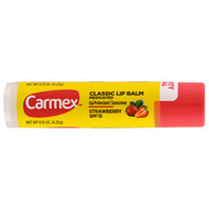 Carmex, Classic Lip Balm, Medicated SPF 15, Strawberry, .15 oz (4.25 g)