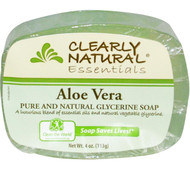 3 PACK of Clearly Natural Essentials Glycerin Bar Soap Aloe Vera -- 4 oz