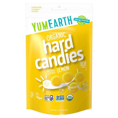 <img alt="YumEarth, Organic Hard Candies, Lemon, 3.3 oz (93.6 g)" title="YumEarth, Organic Hard Candies, Lemon, 3.3 oz (93.6 g),890146001494"