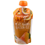 3 PACK of Happy Family Organics, Organic Baby Food, Stage 2, Clearly Crafted,  6+ Months, Pears, Pumpkin, & Passion Fruit, 4.0 oz (113 g)