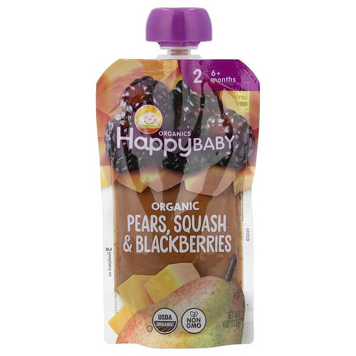 <img alt="3 PACK of Happy Family Organics, Happy Baby, Organic Baby Food, 6+ Months, Pears, Squash & Blackberries, 4 oz (113 g)" title="3 PACK of Happy Family Organics, Happy Baby, Organic Baby Food, 6+ Months, Pears, Squash & Blackberries, 4 oz (113 g),819573013221"