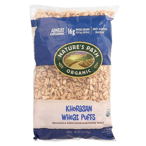<img alt="Natures Path, Organic Khorasan Wheat Puffs Cereal, 6 oz (170 g)" title="Natures Path, Organic Khorasan Wheat Puffs Cereal, 6 oz (170 g),058449620044"