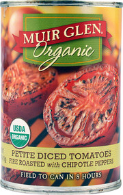 Muir Glen Organic, Petite Diced Tomatoes,  Fire Roasted with Chipotle Peppers - 14.5 oz