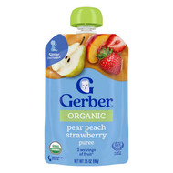 <img alt="Gerber, Organic Puree, 2nd Foods, Pear, Peach, Strawberry, 3.5 oz (99 g) (Discontinued Item)" title="Gerber, Organic Puree, 2nd Foods, Pear, Peach, Strawberry, 3.5 oz (99 g) (Discontinued Item),015000074388"