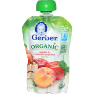 3 PACK of Gerber, Smart Flow  Sitter 2nd Foods, Organic Baby Food, Apples & Summer Peaches, 3.5 oz (99 g)
