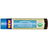 Avalon Organics, Organic Lip Balm, Peppermint Green Tea, 0.15 oz (4.2 g)