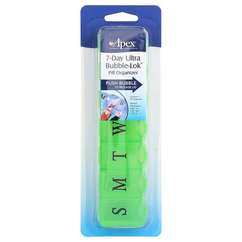 <img alt="3 PACK of Apex, 7-Day Ultra Bubble-Lok Pill Organizer, 1 Pill Case" title="3 PACK of Apex, 7-Day Ultra Bubble-Lok Pill Organizer, 1 Pill Case,076855700723"