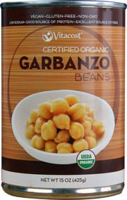 3 PACK of Vitaco Certified Organic Garbanzo Beans - Non-GMO and Gluten Free -- 15 oz (425 g)