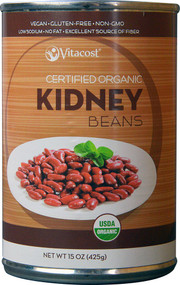 3 PACK of Vitaco Certified Organic Kidney Beans - Non-GMO and Gluten Free -- 15 oz (425 g)