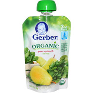 Gerber, 2nd Foods, Organic Baby Food, Pear Spinach, 3.5 oz (99 g)