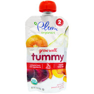 Plum Organics, Grow Well, Tummy, Prune, Pear, Peach & Pumpkin with Chia, 3.5 oz (99 g)
